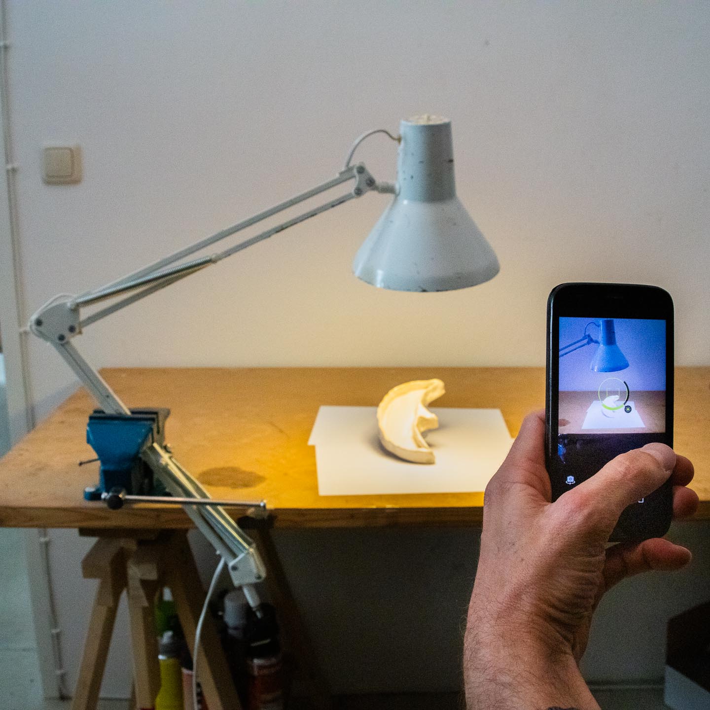 schlechter Produktfoto-Aufbau mit schlechter Kamera